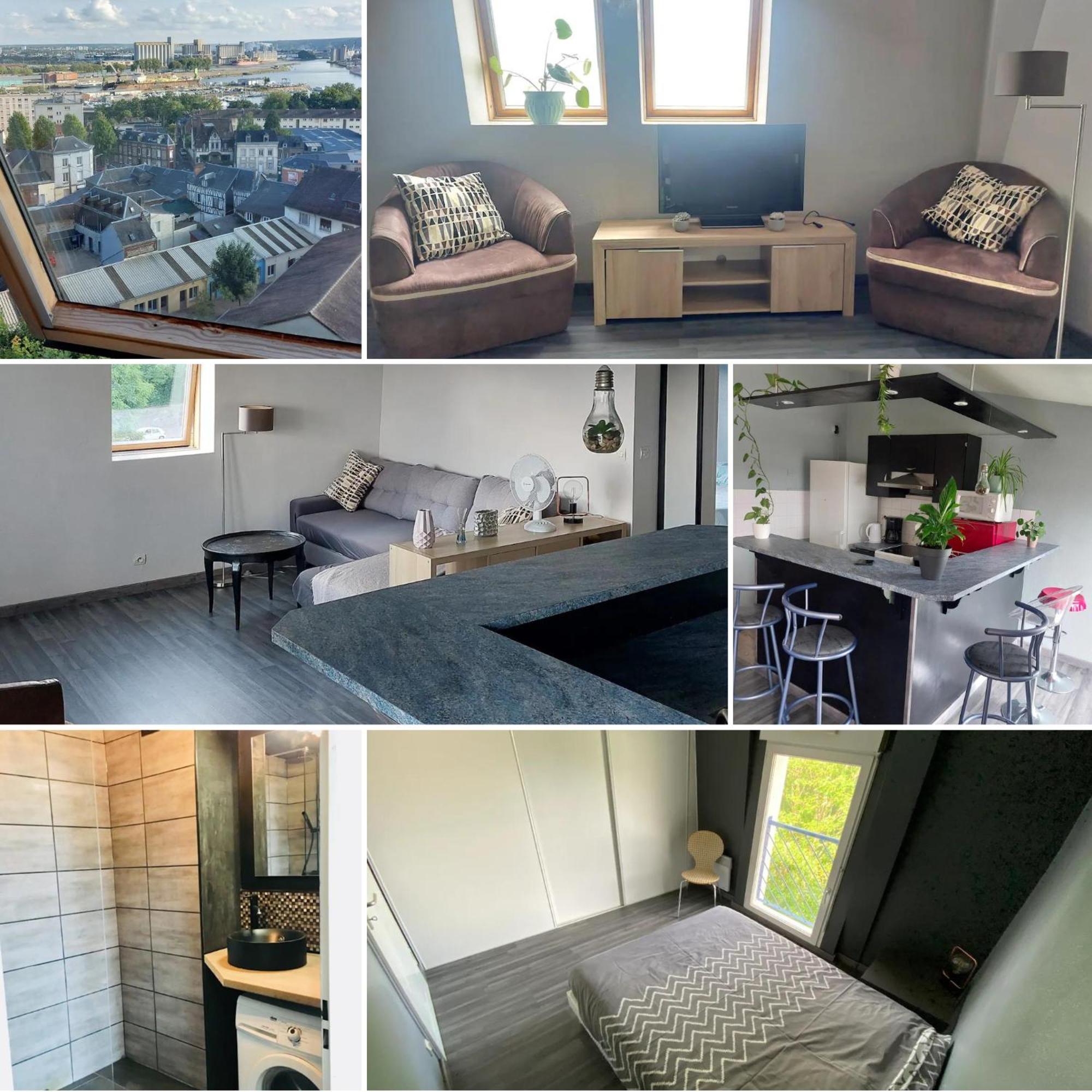 Ferienwohnung Rouen : Vue Panoramique Sur La Seine Avec Parking Exterior foto