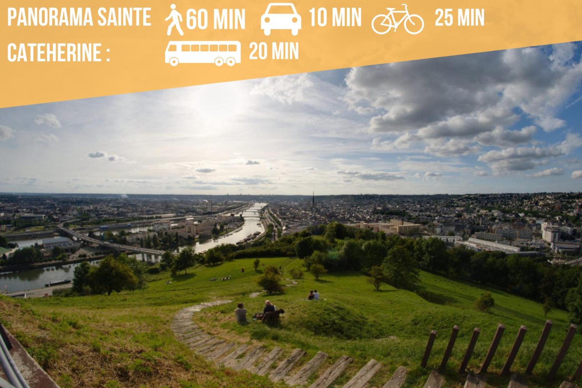 Ferienwohnung Rouen : Vue Panoramique Sur La Seine Avec Parking Exterior foto